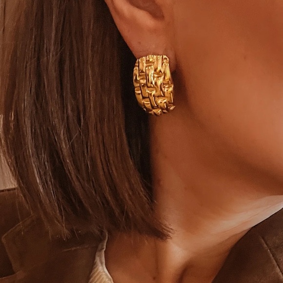 Weave Statement Earrings - Picture 2 of 5